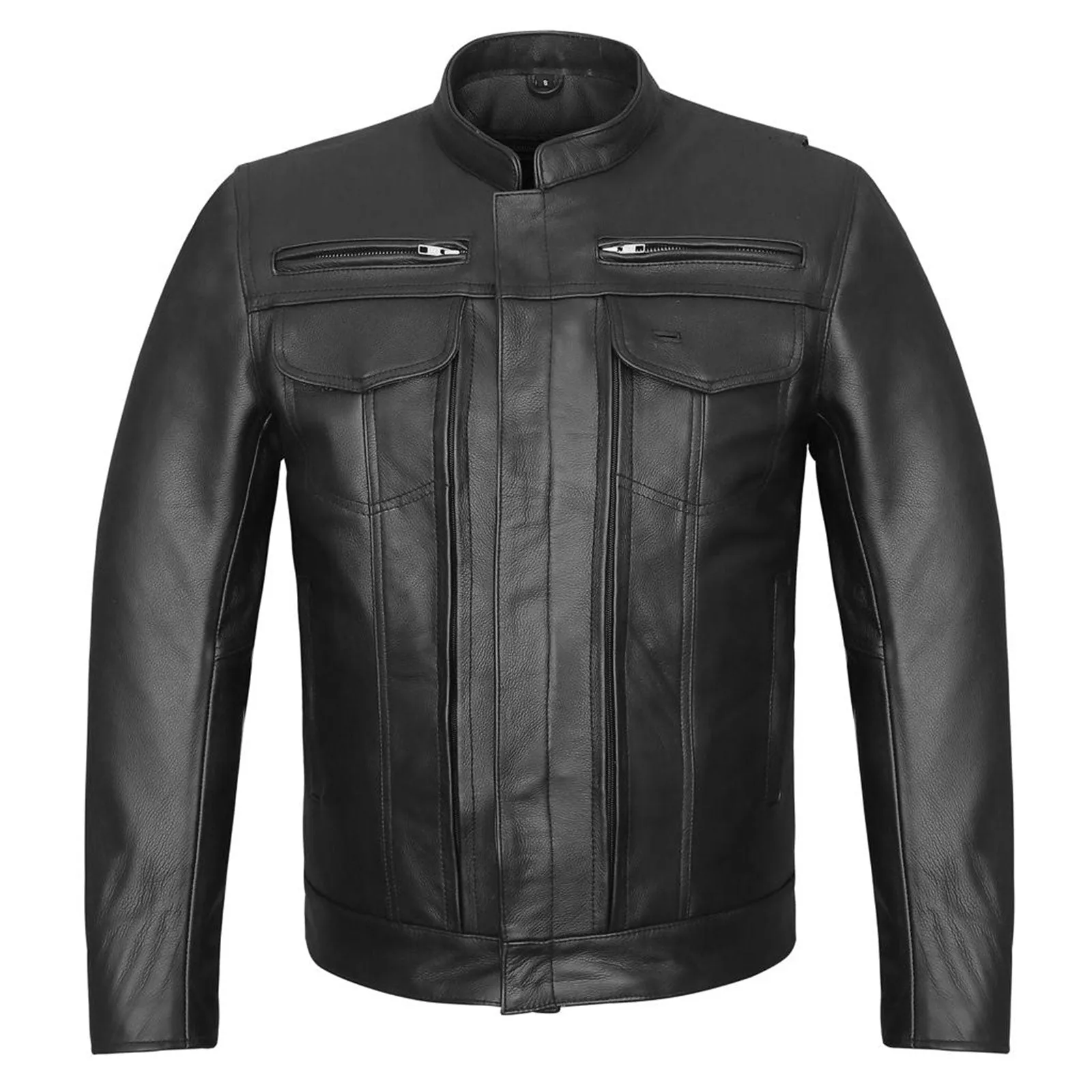 VL510 Vance Leathers' Men's Top Performer Motorcycle Leather Jacket with Double Conceal Carry Pockets