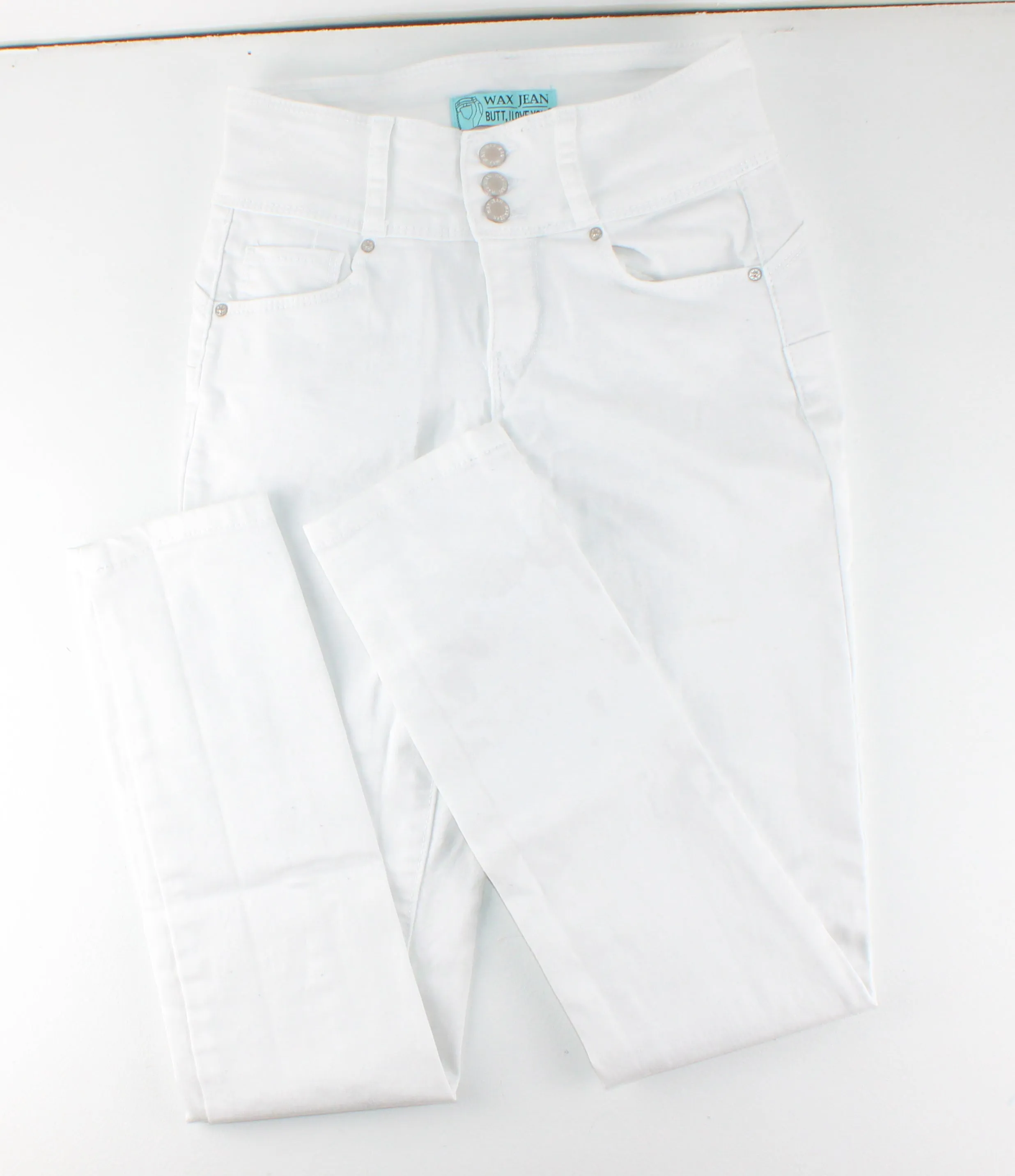 WAX JEANS WHITE 3 BUTTON JEANS LADIES 0 PRE-LOVED