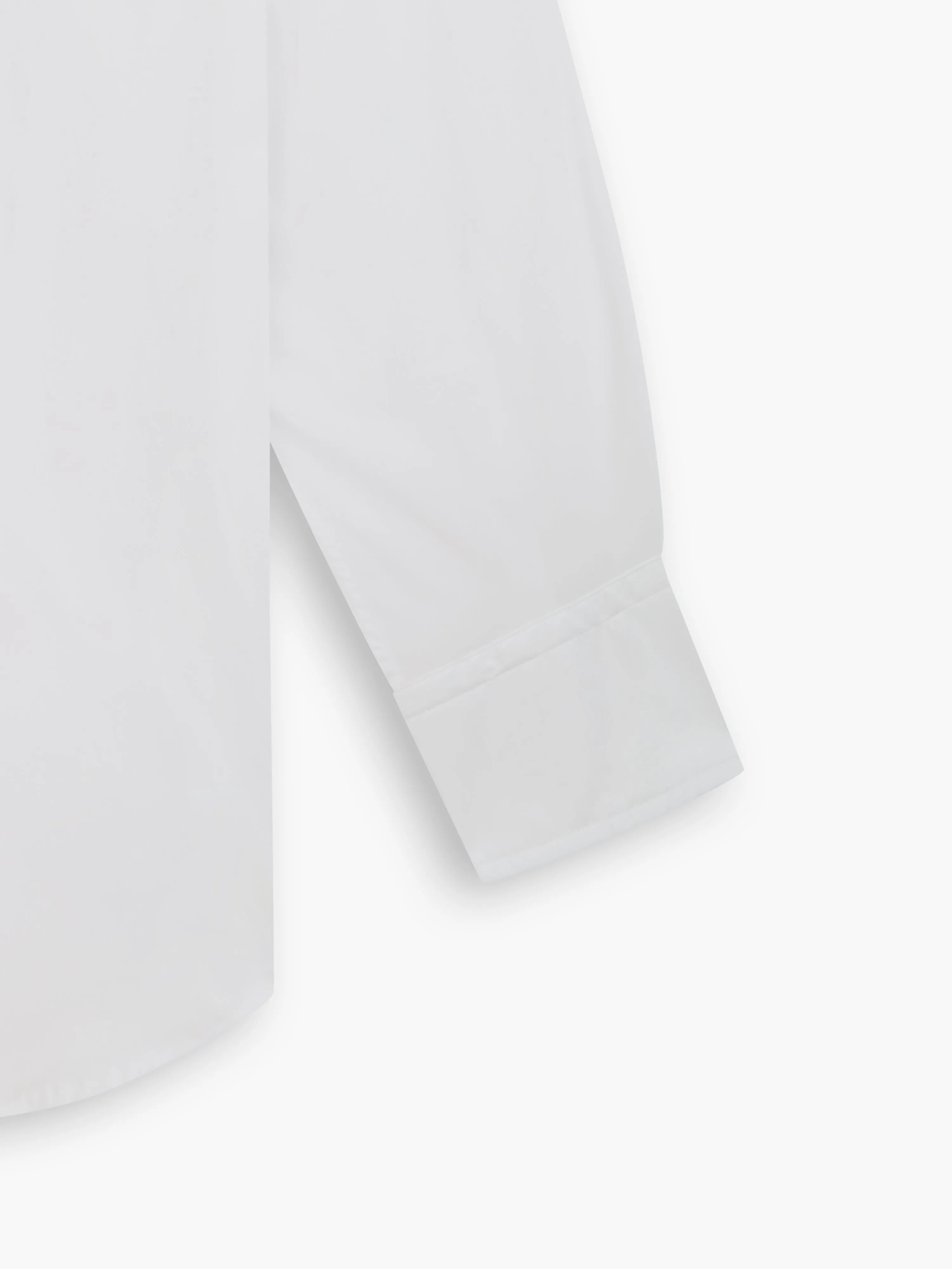 White Poplin Stretch Fitted Single Cuff Classic Collar Shirt