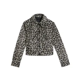 Women Wmj-Pelham-Cropped Animal Pony Jacket - Black